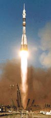Старт ракеты-носителя «Союз»